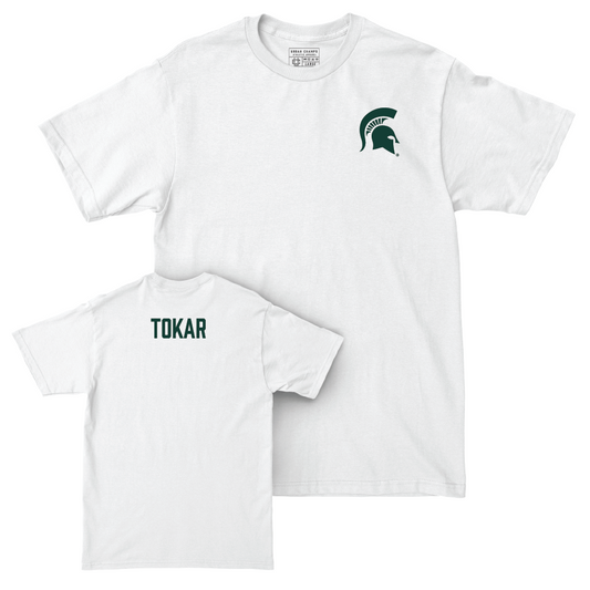 MSU Women's Rowing White Logo Comfort Colors Tee  - Braeden Tokar