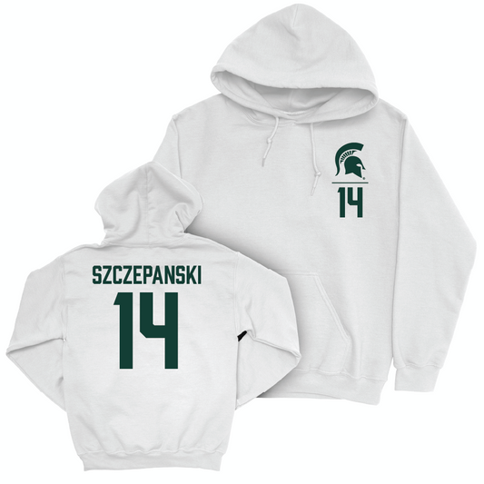 MSU Baseball White Logo Hoodie  - Tommy Szczepanski