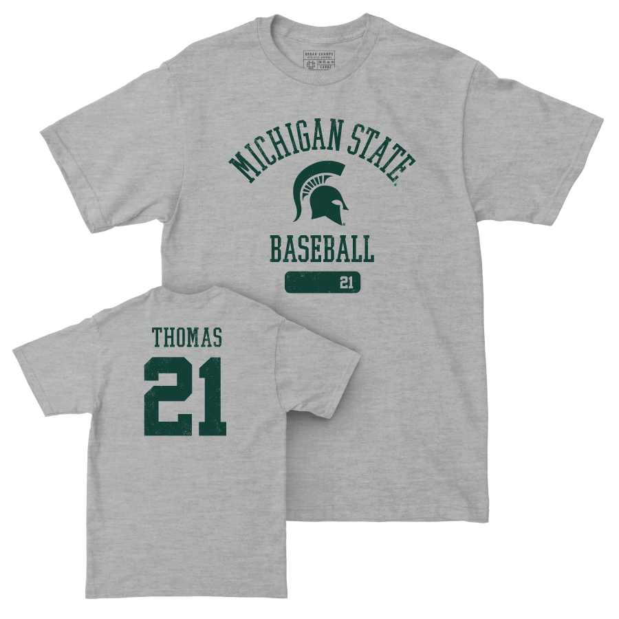 MSU Baseball Sport Grey Varsity Tee  - Khamaree Thomas