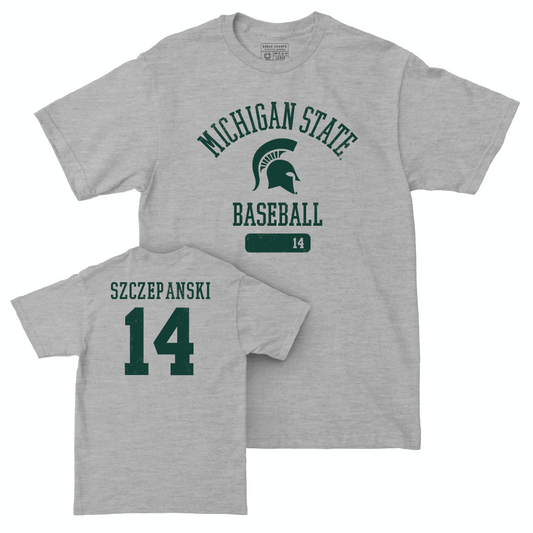 MSU Baseball Sport Grey Varsity Tee  - Tommy Szczepanski