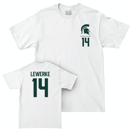 MSU Football White Logo Comfort Colors Tee  - Brian Lewerke