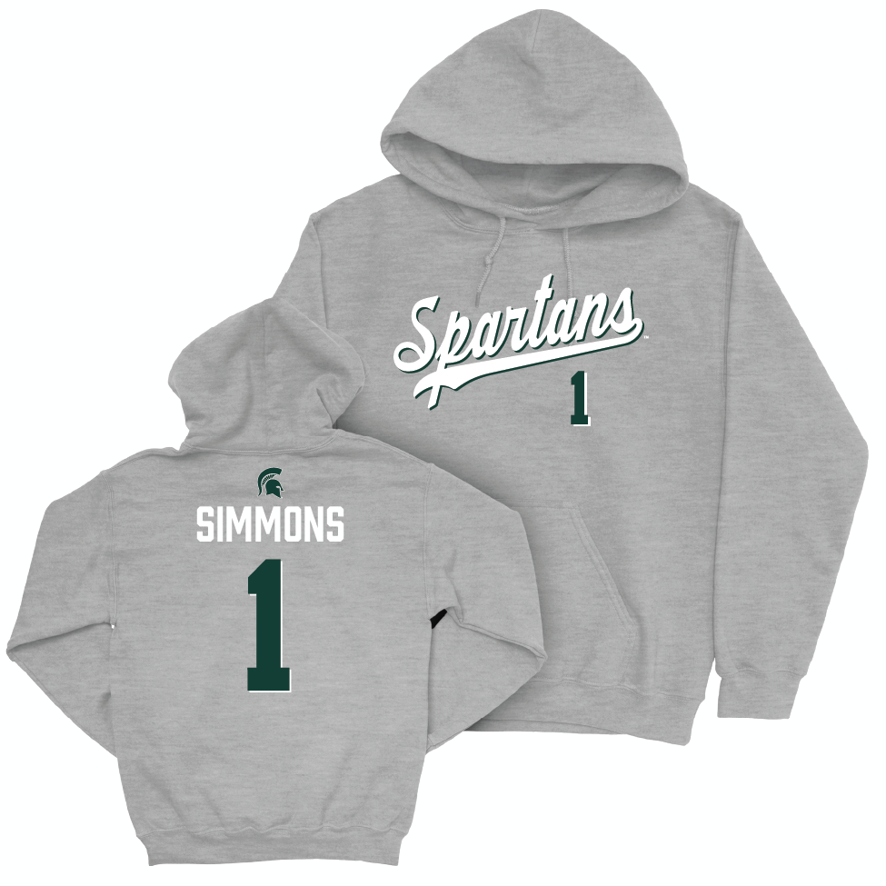 MSU Women's Basketball Sport Grey Script Hoodie  - Jaddan Simmons