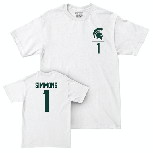 MSU Women's Basketball White Logo Comfort Colors Tee  - Jaddan Simmons