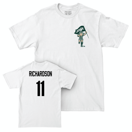 Men's Basketball White Sparty Comfort Colors Tee   - Jase Richardson