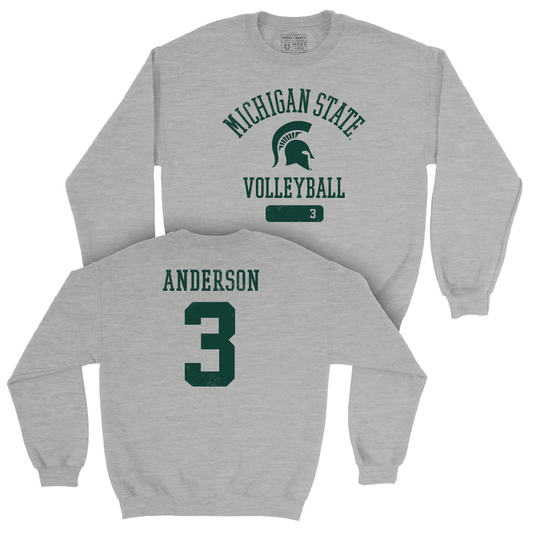 MSU Women's Volleyball Sport Grey Varsity Crew  - Akasha Anderson