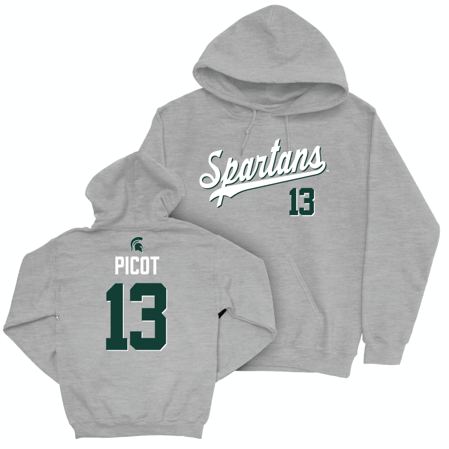 MSU Baseball Sport Grey Script Hoodie  - Parker Picot